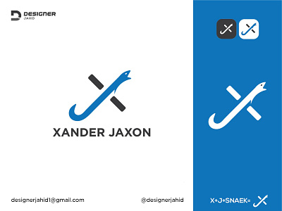 Letter X J and Snake Combination Modern Creative Logo Design. alphabet logo animal logo blue logo branding combination mark logo creative logo design graphic design letter logo logo modern logo monogram logo new logo snake logo stylish logo trending logo 2022 trendy logo unique logo x and j letter logo x j and snake logo