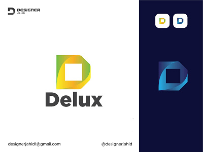 Letter D Modern Creative Gradient Monogram Logo Design