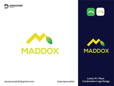 Maddox M letter Creative Combination Mark Nature Logo Design alphabet logo brand identity branding business logo combination mark logo creative logo design graphic design logo m letter maddox logo modern logo monogram logo nature logo design new logo trending logo 2022 trendy logo unique logo vector yellow logo