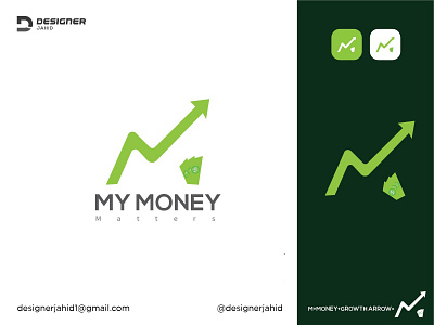 My Money Matters | Letter M + Growth Arrow & Money Combine logo