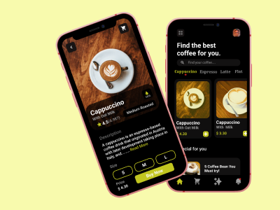 Coffee app concept figma graphic design product design ui ux