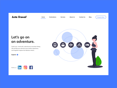 LetsTravel Website brand design sketch travel travel website ui ux vector web