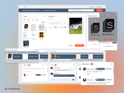 Bullhorn Podcaster Interactive Dashboard Design dashboard design podcast product design ui ux