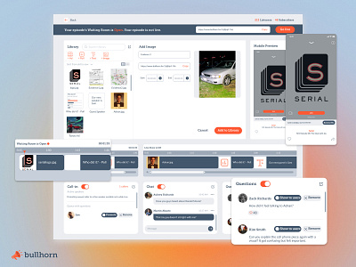 Bullhorn Podcaster Interactive Dashboard Design