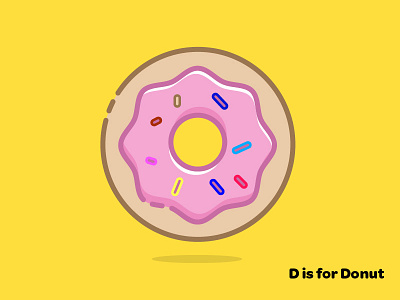 D is for Donut colorful donut fun illustration