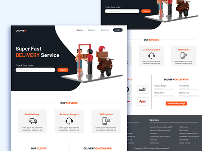 Courier Website Design design figma graphic design ui ui design