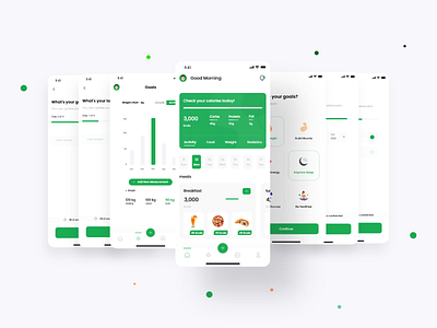 Calories Counter App - UI Screens app branding design illustration mobile mockup ui ux