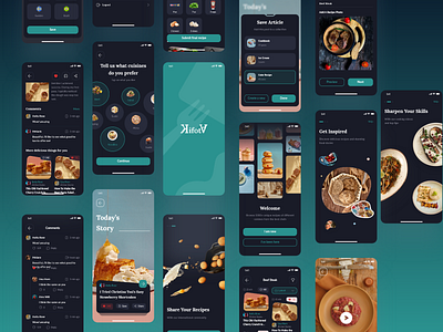 Recipes & Cooking - UI Mobile app app branding design graphic design illustration logo typography ui ux vector