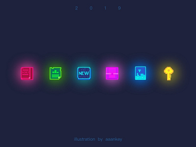 Neon Light icon illustration ui