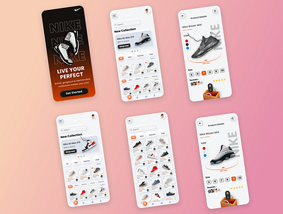 Nike shoes app branding ui