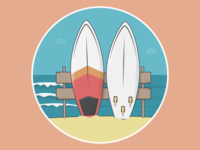 Dreaming of the summer affinitydesigner beach flat illustration summer surf surfboard surfboards waves