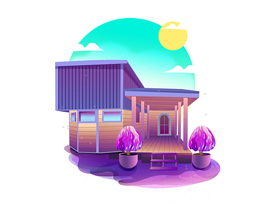 CONTAINER HOUSE illustration illustration art vector