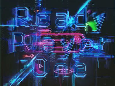 Ready player one 3d c4d cyberpunk design illustration letter octane poster type typography