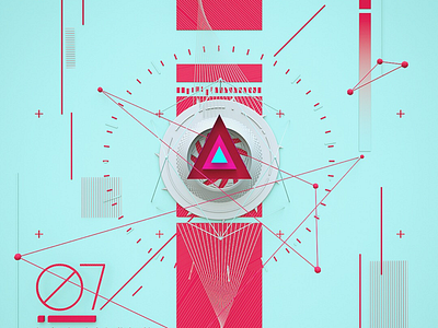 grid triangle 3d c4d design graphics illustration octane shape ui