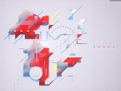 shape of w... 3d abstract c4d design graphics illustration octane poster shapes