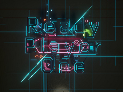 Ready player one clear ver 3d c4d cyberpunk design illustration letter octane poster type typography