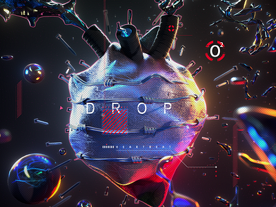 Drop your heart c4d daily design graphics illustration octane render shot