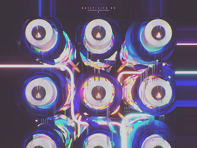 Nine c4d daily design glitch graphics octane poster render shape shot