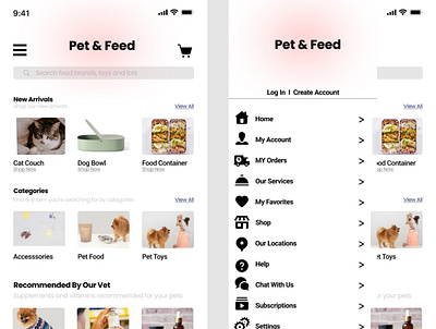 Pet & Feed adobe xd branding design figma product design product designer ui ui daily ui designer uiux