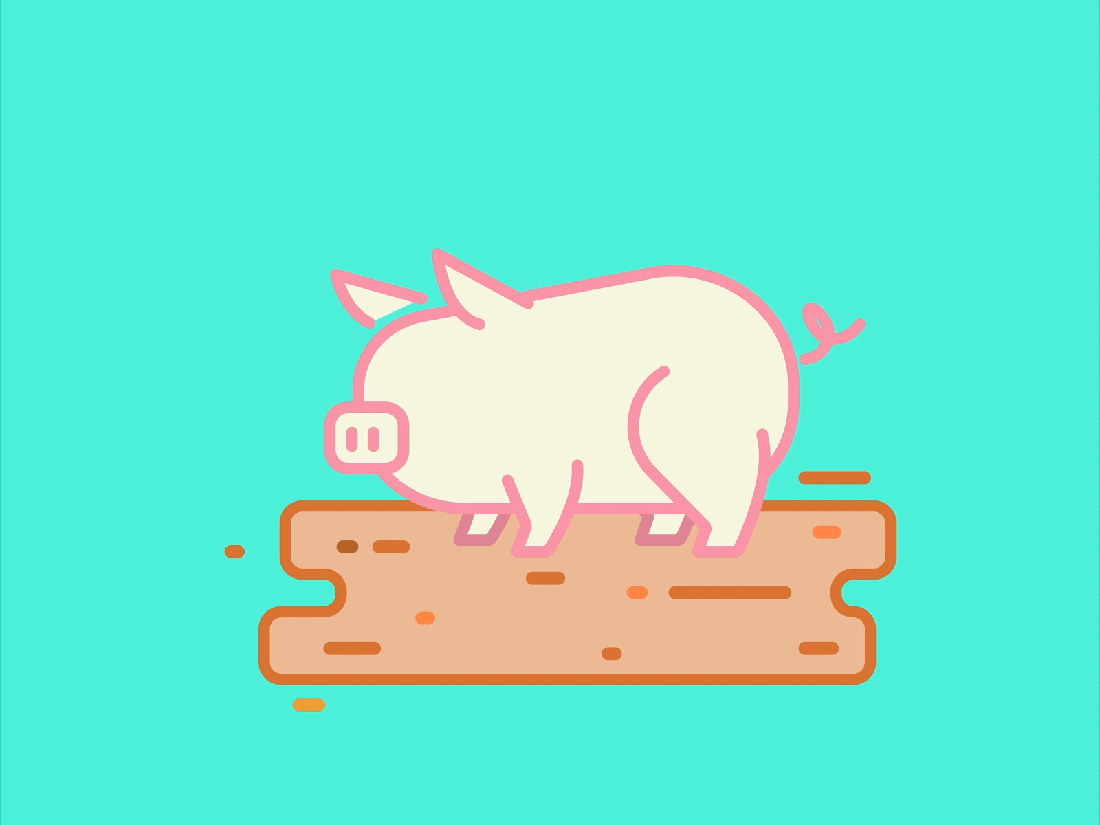 Too Late, It Counts As One Bath aftereffects animation digital illustration pig