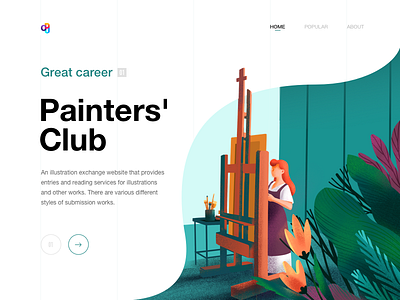 Illustration/Great career/Painter characters color community design illustration space web