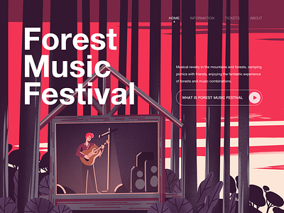 Illustration/Forest Music Festival character color design festival homeware illustration light painting space ui web