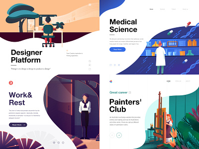 2018 top4 character color design illustration painting ui web