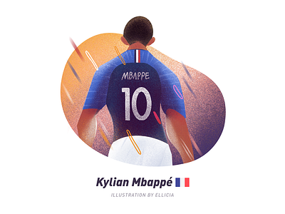 Illustration/Football players/Mbappe character color design illustration mbappe painting soccer suningsports