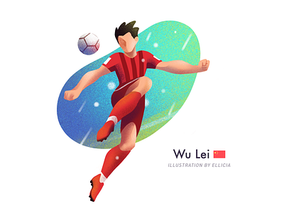 Illustration/Football players/Wulei character color design illustration painting soccer suningsports wulei