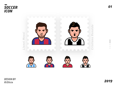 Illustration/soccer icon character color c罗 design illustration messi painting suningsports