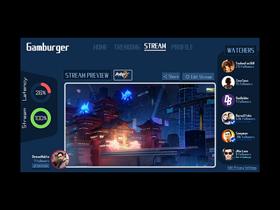 Gaming / Streaming platform UI concept branding design graphic design platform ui streaming platform ui web design website