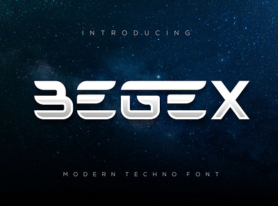 Begex Techno Font branding clean font design graphic design handwritten illustration invitation font logo ui vector