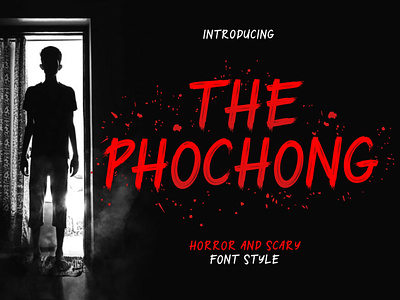 The Phochong Horror And Scary Font branding clean font design graphic design handwritten illustration invitation font logo