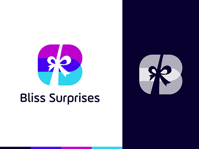 Bliss Surprises branding design flat icon illustration logo minimal vector