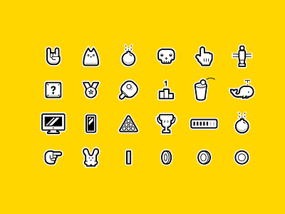 PopScore — icons black design icon icon design icon pack icons identity illustrator pixel popscore ui yellow