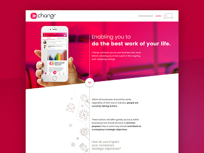 Changr promotional website (2016) advertising app changr ios navigation webdesign website