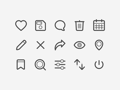 Payetafacture.com Icons set calendar delete edit icon like location log out save search share sort