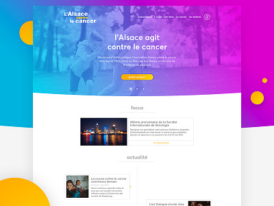 Alsace contre le Cancer cancer color ellipse landing redesign webdesign website