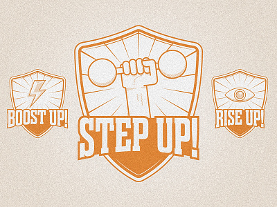 Step Up! branding criteo identity illustration logo logotype retro shield