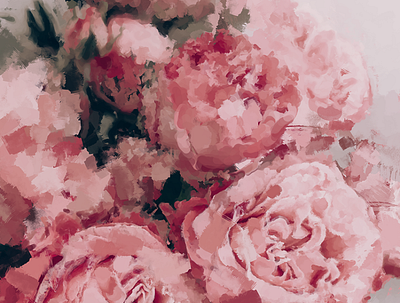 Blush acrylic beauty blush bouquet digital flower gift love oil petals pink rose valentines