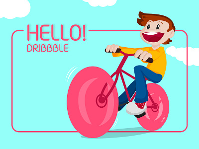 Dribbble blue clouds cool cycling dribbble firstshot happy hello love sky thanks