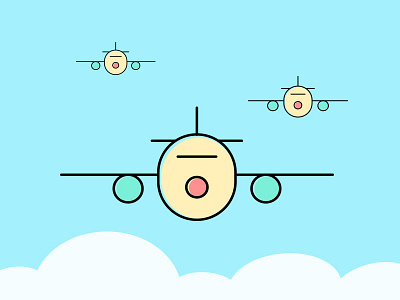 Icon Design for Fighter Plan cloud colorful cool icon plan