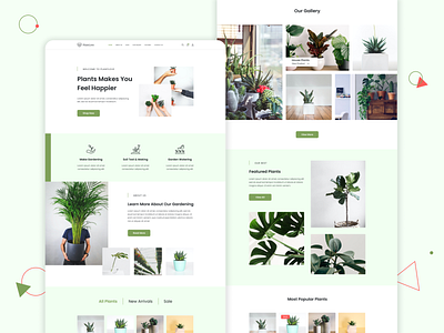 PlantLove Shop design ecommerce figma illustration plant shop simple ui ux webdesign