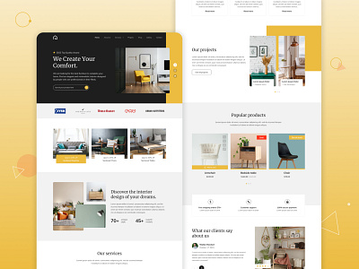 Home black company design exterior furniture interior minimalistic simple template ui ux website yellow
