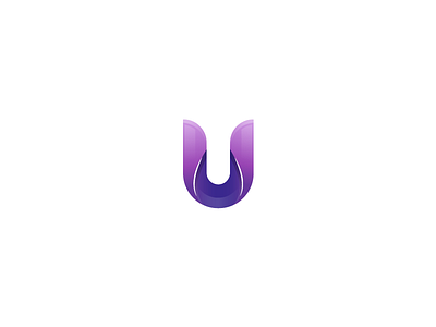 U logo gradient initials letter logo pink purple simple u