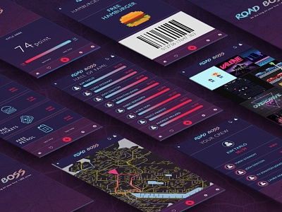 Roadboss app concept app design gamification ui user interface