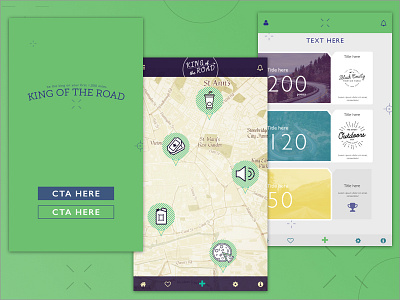 Kings Of The Road - App concept app app design concept design gamification map ui user interface