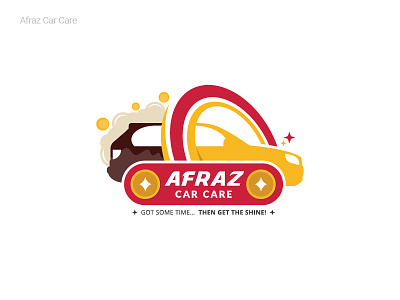 Afraz Car Care 2d logo custom logo detailed logo multi color typography