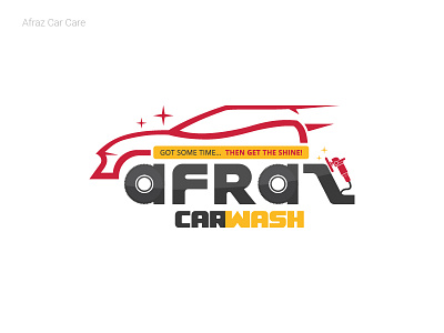 Afraz Car Care 2d logo custom logo detailed logo multi color typographya