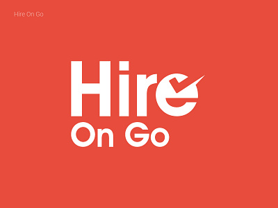 Hire On Go 2d logo custom logo detailed logo multi color typography